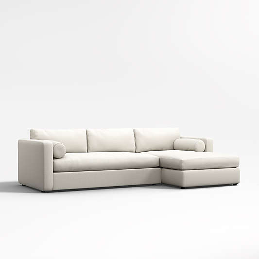 Aris Deep 2-Piece Right-Arm Chaise Sectional Bench Sofa