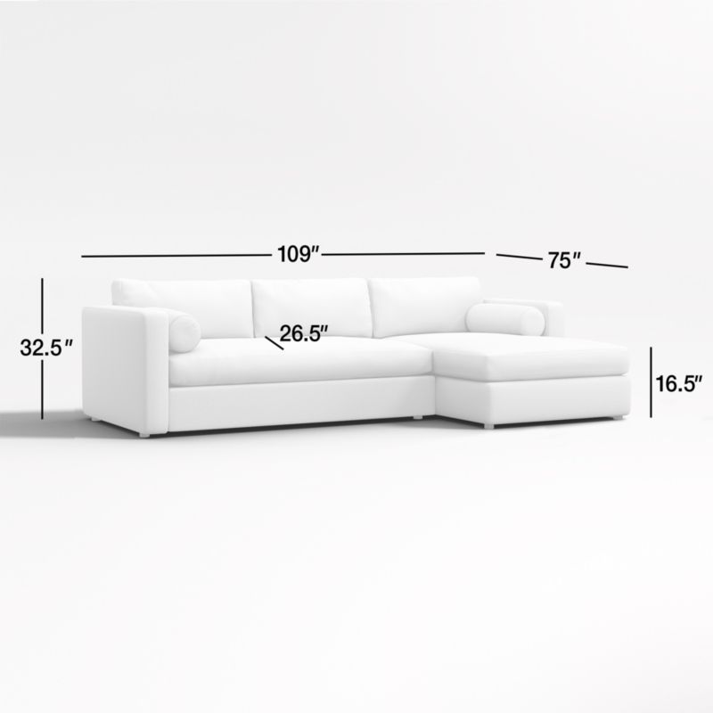 View Aris Deep 2-Piece Right-Arm Chaise Sectional Sofa - image 3 of 7