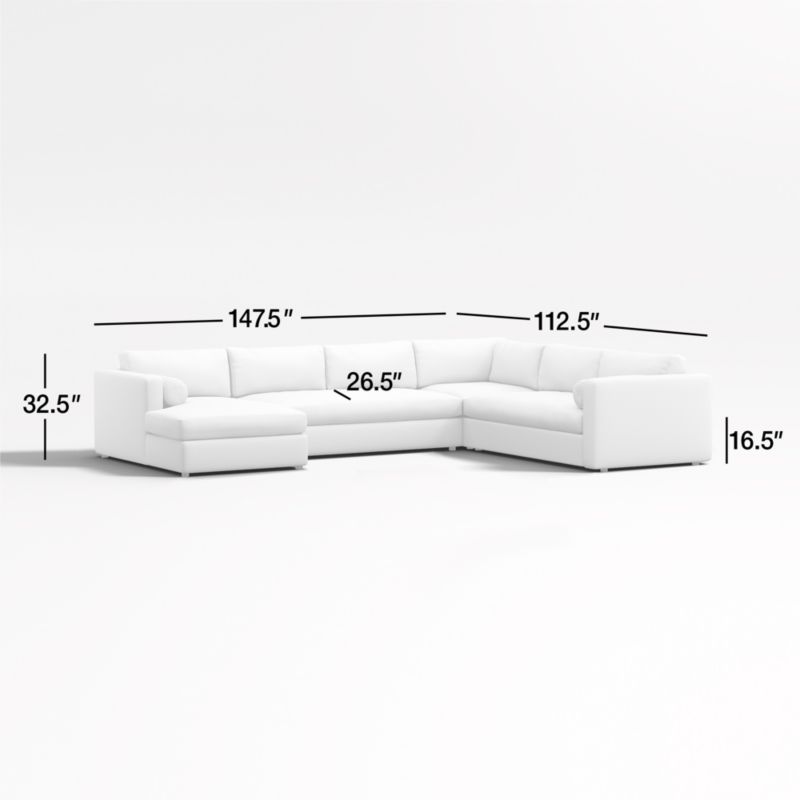 View Aris Deep 4-Piece Left-Arm Chaise Sectional Sofa - image 3 of 6