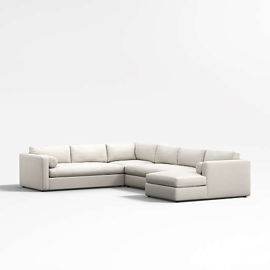 Aris Deep 4-Piece Right-Arm Chaise Sectional Sofa