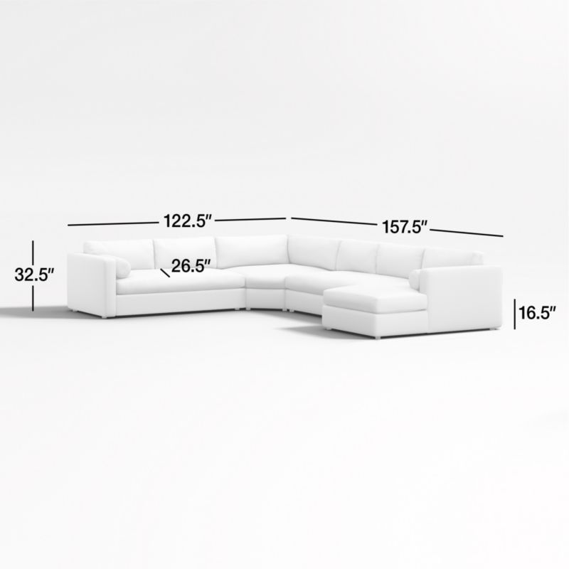 View Aris Deep 4-Piece Right-Arm Chaise Sectional Sofa - image 3 of 6