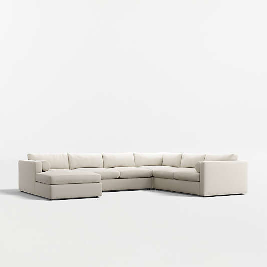 Aris Deep 4-Piece L-Shaped Sectional Sofa with Chaise Lounge
