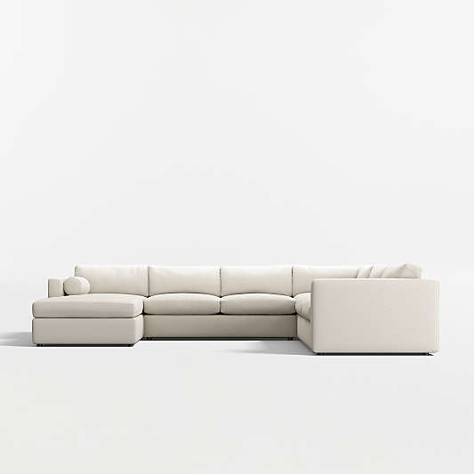 Aris Deep 4-Piece L-Shaped Sectional Sofa with Chaise Lounge