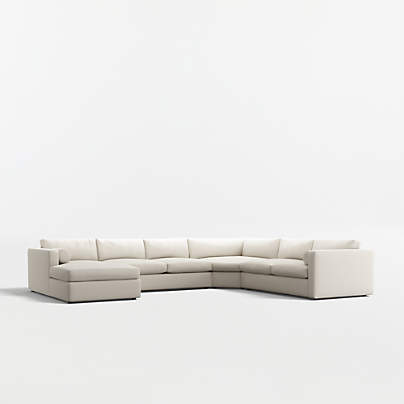 Aris Deep 4-Piece L-Shaped Wedge Sectional Sofa with Chaise Lounge