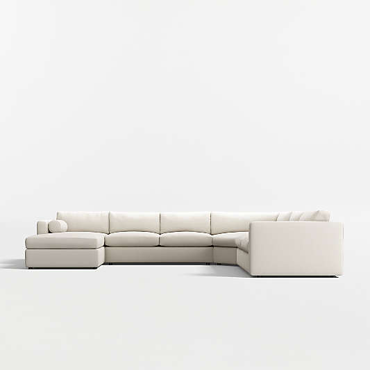 Aris Deep 4-Piece L-Shaped Wedge Sectional Sofa with Chaise Lounge