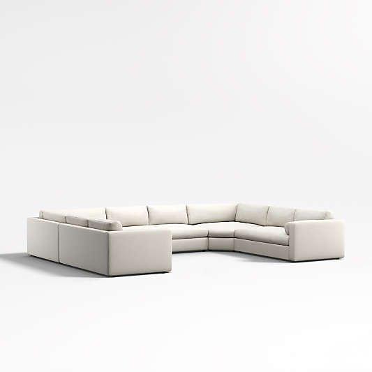 Aris Deep 5-Piece U-Shaped Sectional Sofa with Wedges