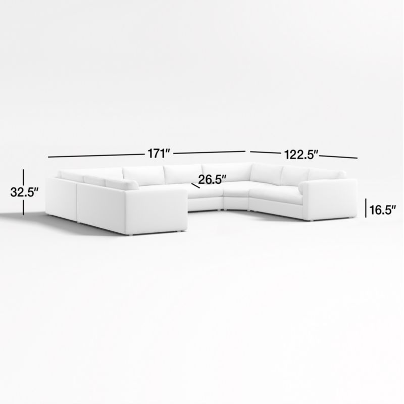 View Aris Deep 5-Piece U-Shaped Sectional Sofa with Wedges - image 3 of 5