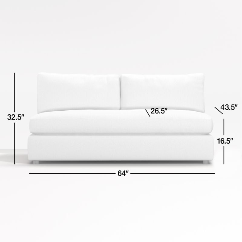 View Aris Deep Armless Loveseat - image 3 of 3