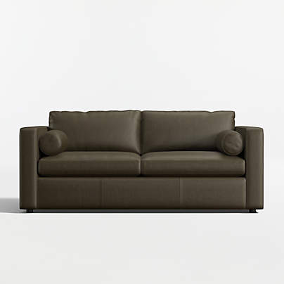 Aris Deep 74" Leather Apartment Sofa