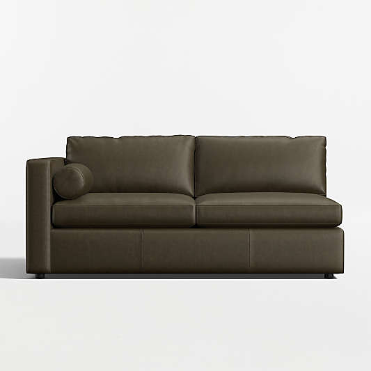 Aris Deep Leather Left-Arm Sofa Sectional Piece
