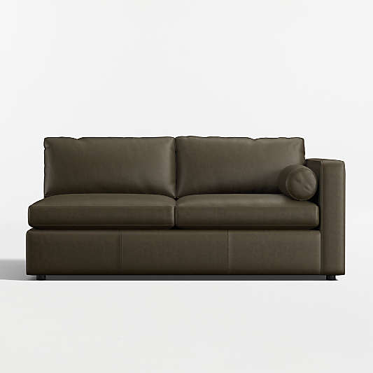 Aris Deep Leather Right-Arm Sofa Sectional Piece