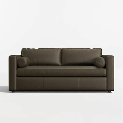 Aris Deep 74" Leather Bench Apartment Sofa