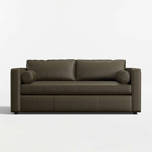 Aris Deep 74" Leather Bench Apartment Sofa