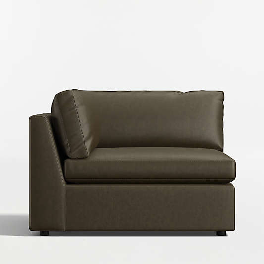 Aris Deep Leather Corner Chair Sectional Piece