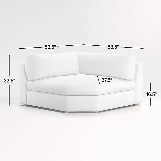 Aris Deep Wedge Chair Sectional Piece