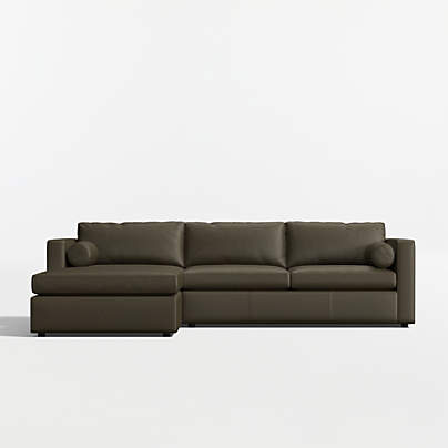 Aris 2-Piece Leather Sectional Sofa with Chaise Lounge