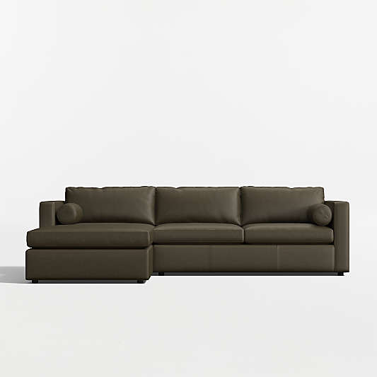 Aris 2-Piece Leather Sectional Sofa with Chaise Lounge