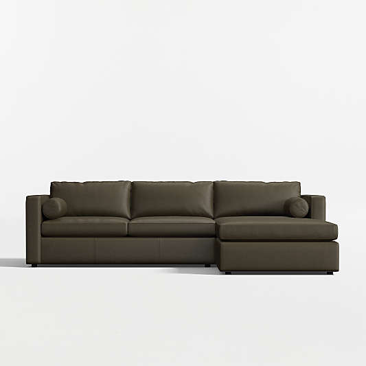 Aris 2-Piece Leather Sectional Sofa with Chaise Lounge