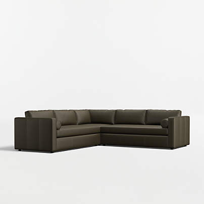 Aris 3-Piece L-Shaped Leather Bench Sectional Sofa