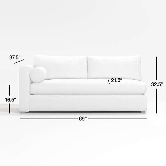 Aris Leather Left-Arm Bench Sofa Sectional Piece