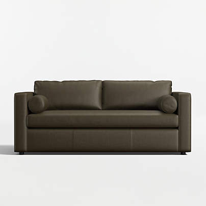 Aris 74" Leather Bench Apartment Sofa