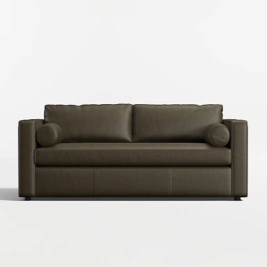 Aris 74" Leather Bench Apartment Sofa