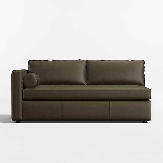 Aris Leather Left-Arm Bench Sofa Sectional Piece