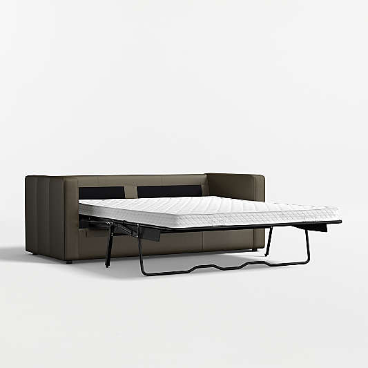 Aris 82" Leather Queen Sleeper Bench Sofa