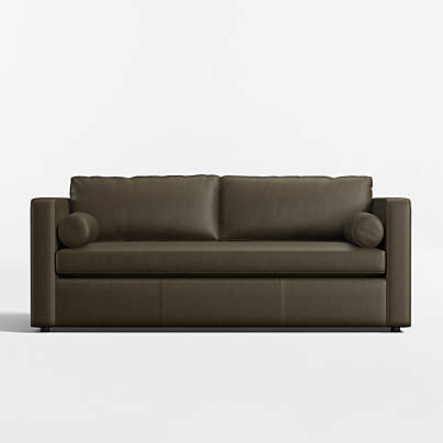 Aris 82" Leather Queen Sleeper Bench Sofa