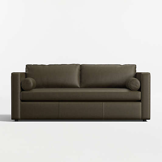 Aris 82" Leather Queen Sleeper Bench Sofa