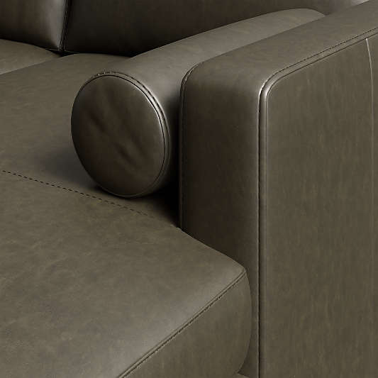 Aris 4-Piece L-Shaped Leather Bench Sectional Sofa with Chaise Lounge