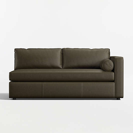 Aris Leather Right-Arm Bench Sofa Sectional Piece