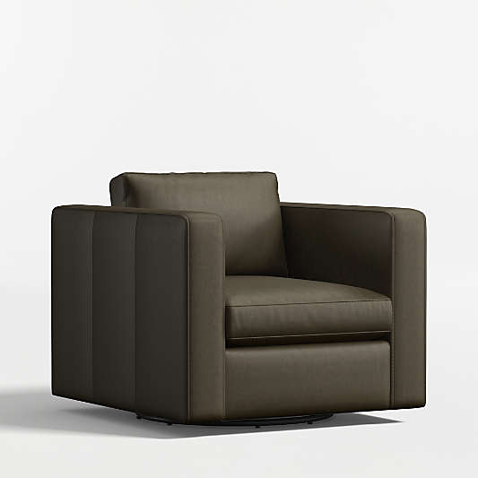 Aris 34.5" Leather Swivel Chair