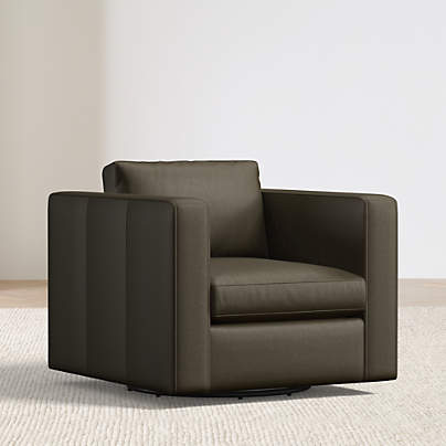 Aris 34.5" Leather Swivel Chair