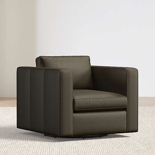Aris 34.5" Leather Swivel Chair