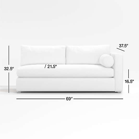Aris Leather Right-Arm Bench Sofa Sectional Piece