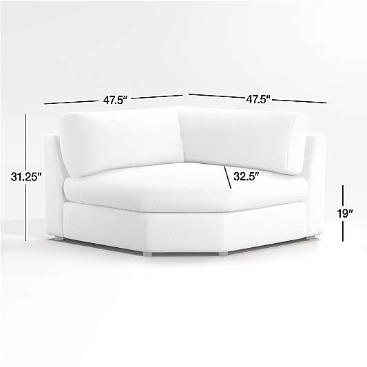 Aris Wedge Chair Sectional Piece