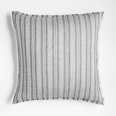 View Arla 23"x23" Eyelash Striped Blue Throw Pillow Cover details