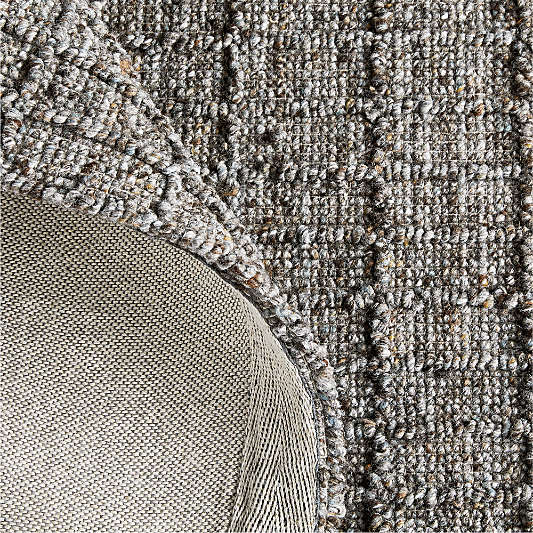 Arles Performance Wool Raised Pattern Dark Grey Area Rug 6'x9'