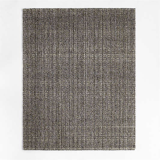 Arles Performance Wool Raised Pattern Dark Grey Area Rug 8'x10'