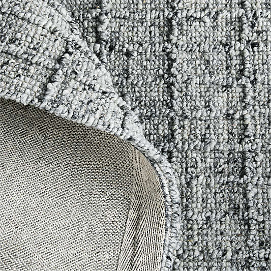 Arles Performance Wool Raised Pattern Grey Area Rug 6'x9'