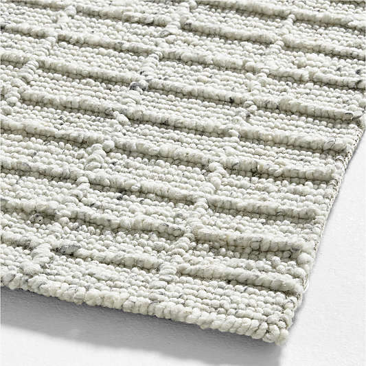 Arles Performance Wool Raised Pattern Ivory Area Rug 9'x12'