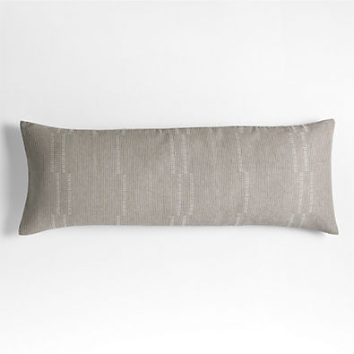 View Arli Dobby Striped Black and Grey 54"x20" Body Pillow with Feather Insert details