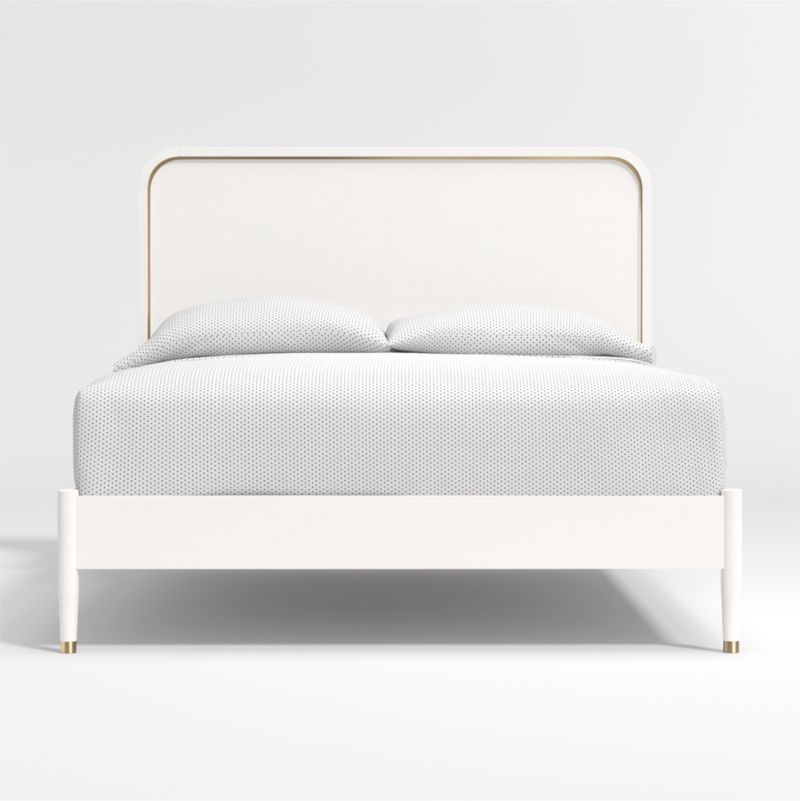 Arlo White and Gold Wood Kids Full Bed