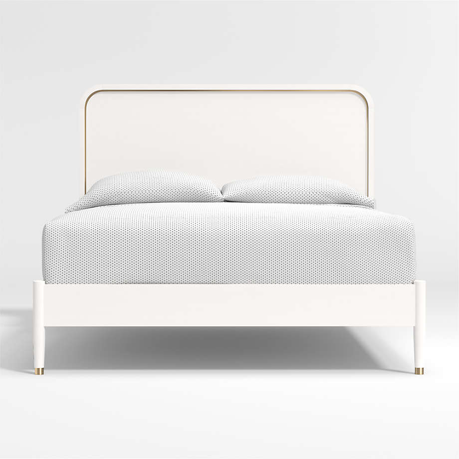 Arlo White and Gold Wood Kids Full Bed Frame + Reviews Crate & Kids