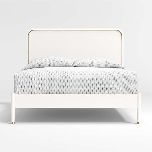 Arlo White and Gold Wood Kids Full Bed