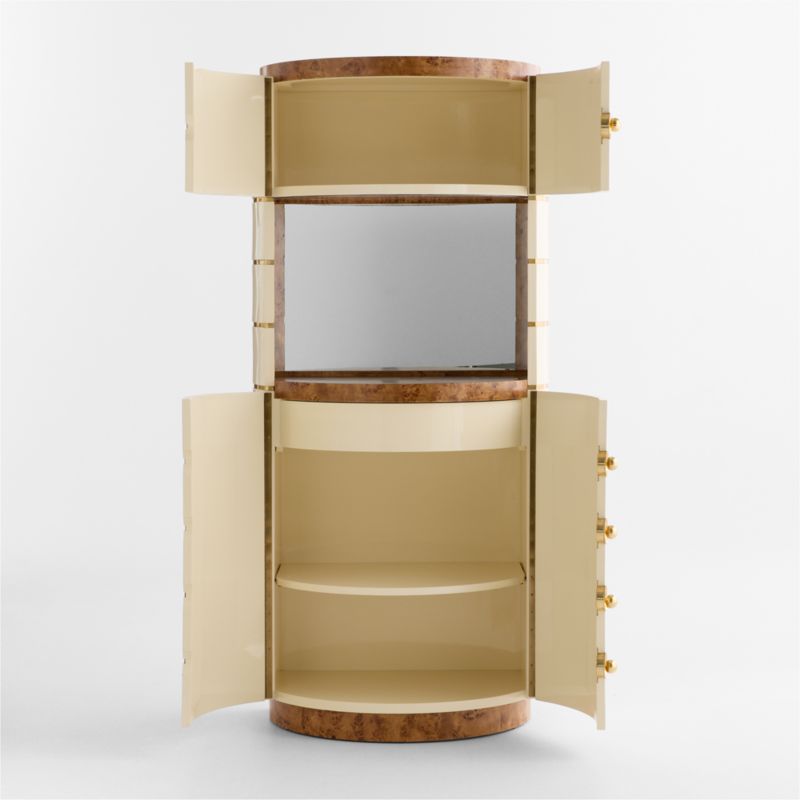 Arlo Burl Wood & Brass 34" Gloss Lacquer Bar Cabinet by Laura Harrier & Tiffany Howell - image 6 of 13