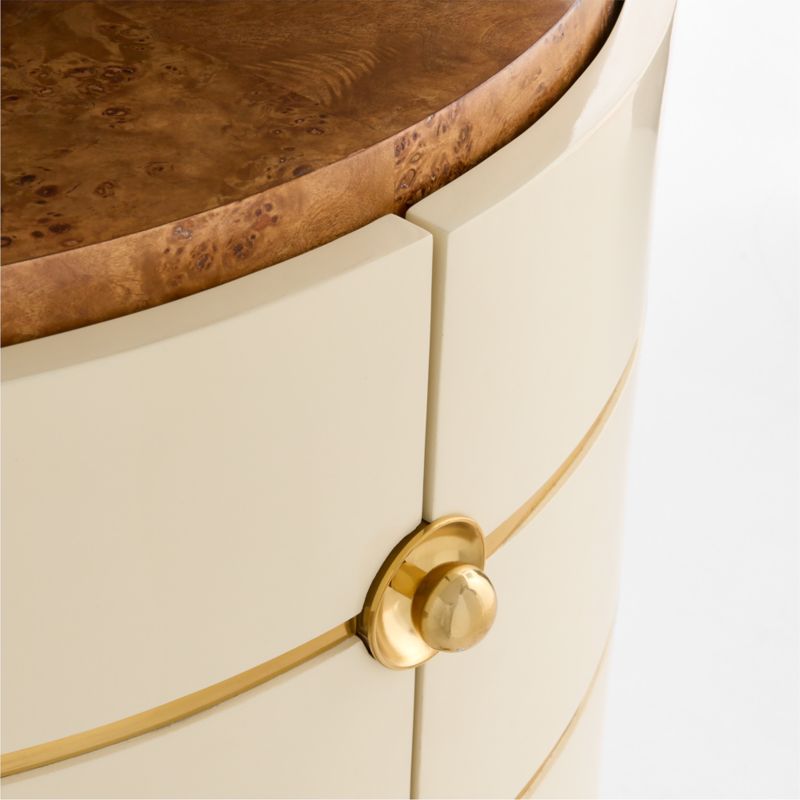 Arlo Burl Wood & Brass 34" Gloss Lacquer Bar Cabinet by Laura Harrier & Tiffany Howell - image 12 of 13