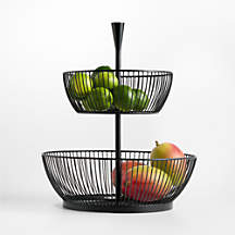 Arlo Metal 2-Tier Fruit Basket | Crate & Barrel