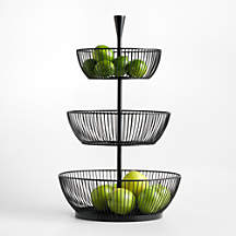 Arlo Metal 3-Tier Fruit Basket | Crate & Barrel